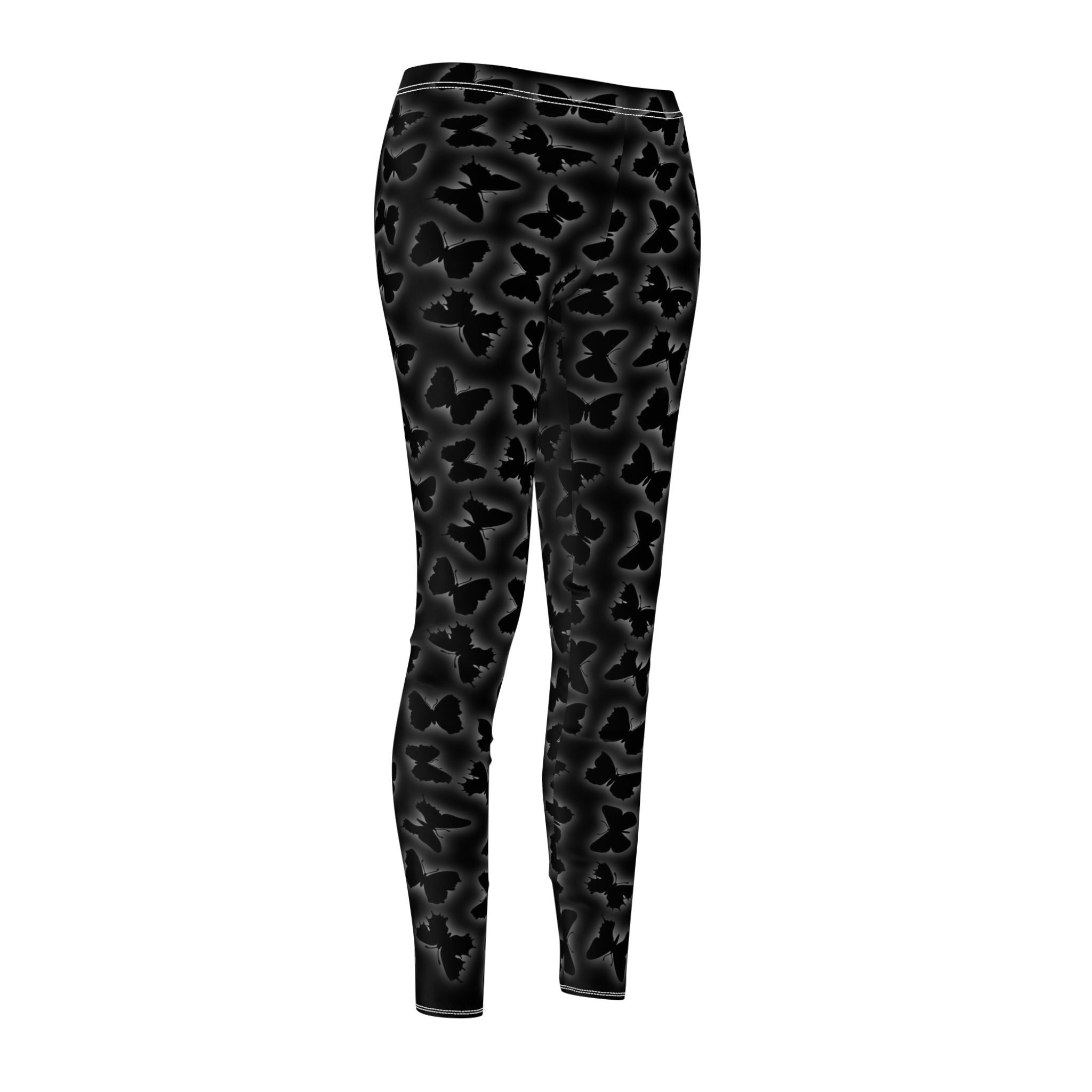Glowing Butterflies Leggings, Women's Casual Pants, Yoga Tights, Stretchy Workout Bottoms, Butterfly Print Leggings