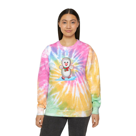 Kawaii Pinguin Sweatshirt, Cute Tie-Dye Jumper, Unisex Penguin Top, Colorful Winter Hoodie, Fun Animal Clothing