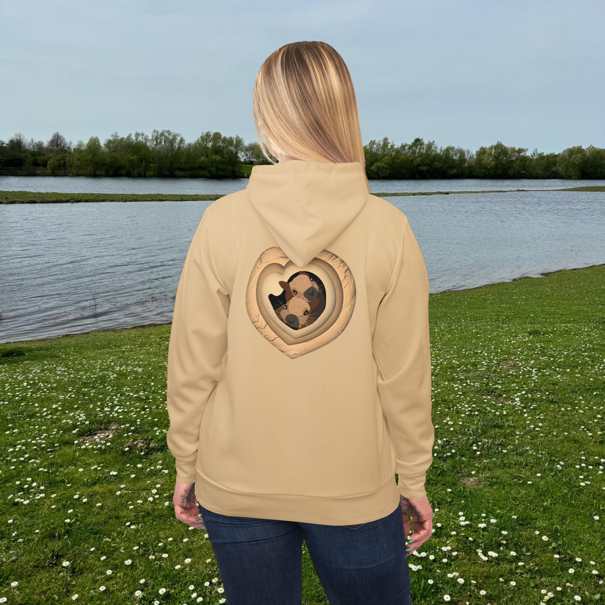 Squirrels in tree heart Athletic Hoodie - Nature Lover Gift, Cute Animal Design, Cozy Sweatshirt, Outdoor Enthusiast Apparel, Woodland