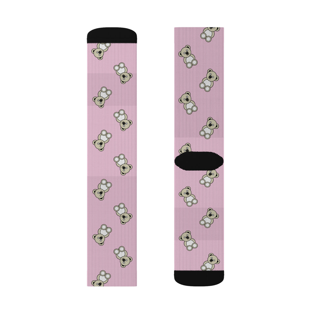 Cute Bears Sublimation Socks, Pink Animal Print, Cozy Winter Feet, Fun Statement Accessories, Unique Gift Ideas, Cute Bear Patterned Socks