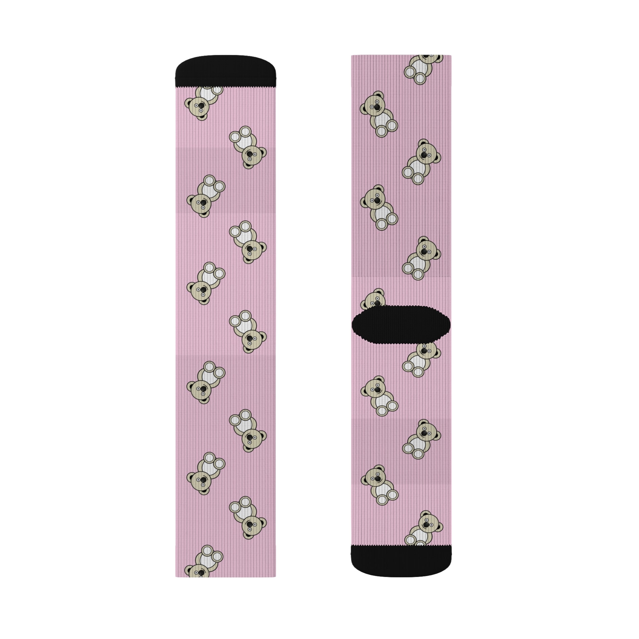 Cute Bears Sublimation Socks, Pink Animal Print, Cozy Winter Feet, Fun Statement Accessories, Unique Gift Ideas, Cute Bear Patterned Socks