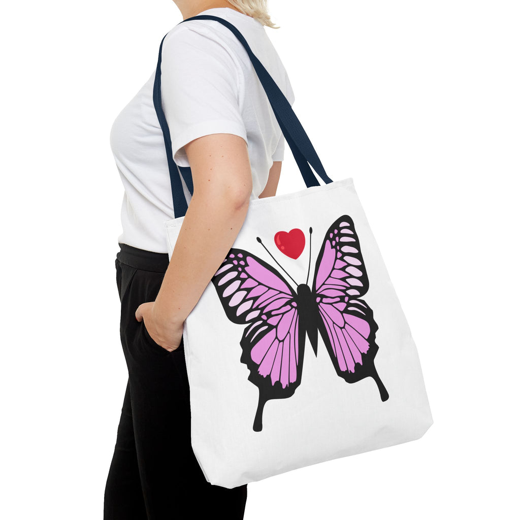 Pink Butterfly Tote Bag - Feminine Floral Design