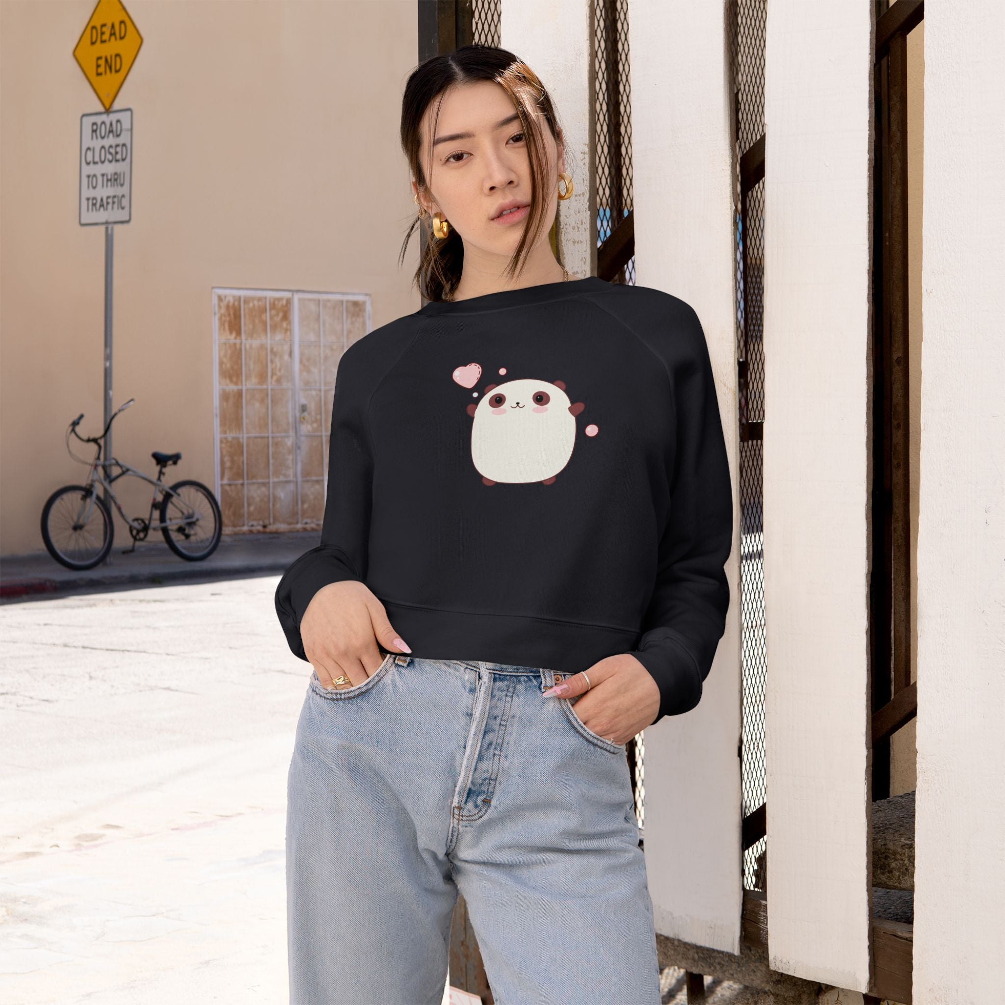 Kawaii Bear Cropped Sweatshirt, Cute Teddy Bear Fleece Pullover, Japanese Style Jumper, Harajuku Fashion, Winter Top for Women