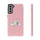 Kawaii Cat Rainbow Tough Cases, Cute Kitty Phone Cover, Protective Phone Case, Adorable Cat Lover Gift, Fun Rainbow Cat Phone Accessories