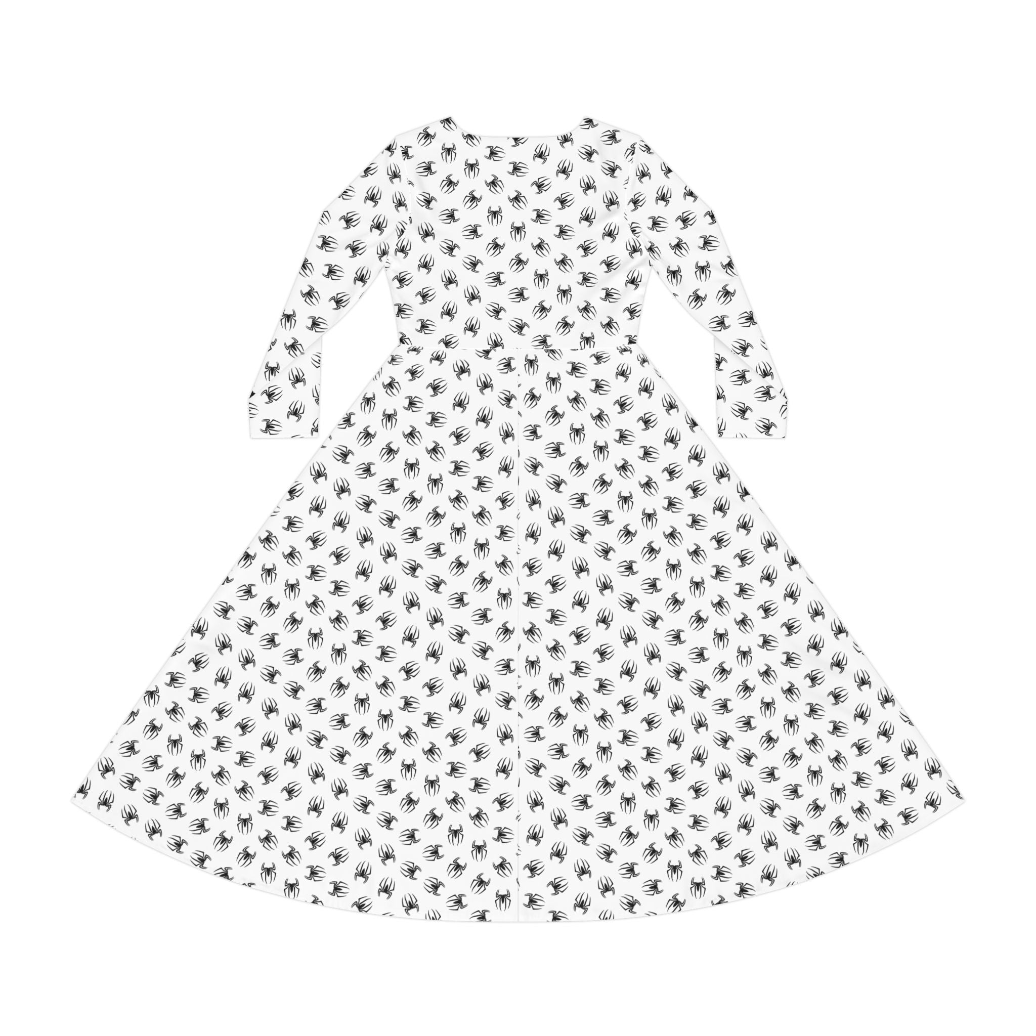 Dance Dress - Black Spiders White Print