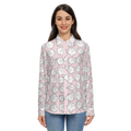 Elegant Poppy Pink Women’s Button-Up Shirt – Silky Touch, Eco-Friendly Fabric