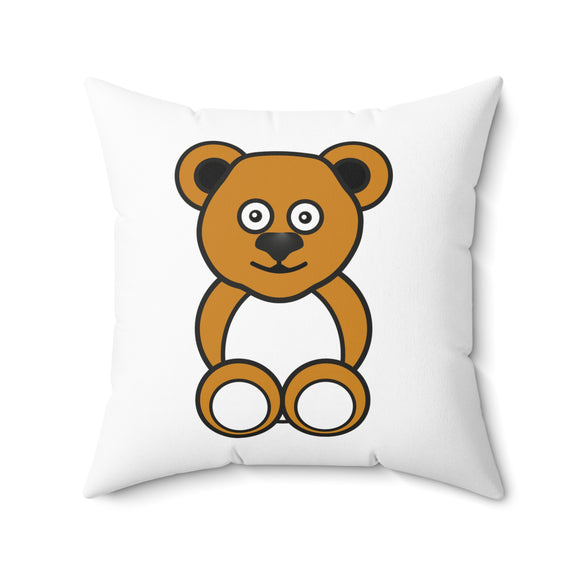 Cute Ochre Bear Spun Polyester Square Pillow