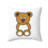 Cute Ochre Bear Spun Polyester Square Pillow