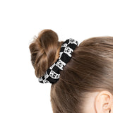 Pandas Chessboard Scrunchie, Cute Panda Hair Tie, Black and White Scrunchie, Animal Print Hair Accessory, Bamboo Bear Elastic Band