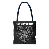 Gothic Spider Web Heart Tote Bag - Creepy Halloween Carryall, Black Widow Arachnid Shoulder Tote, Spooky Goth Shopping Bag, Punk Rock