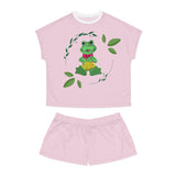 Frog Lady Pajama Set, Short Pajamas for Women, Cute Sleepwear, Loungewear Set, Fun Frog Design, Frog Lover Gift