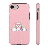 Kawaii Cat Rainbow Tough Cases, Cute Kitty Phone Cover, Protective Phone Case, Adorable Cat Lover Gift, Fun Rainbow Cat Phone Accessories