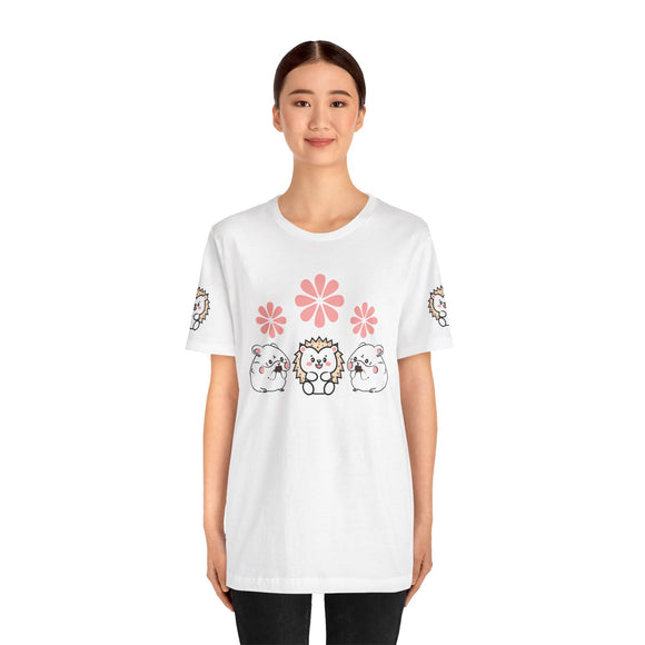 Cute Animal Tee - Hedgehog & Hamster Shirt - Happy Critter Top