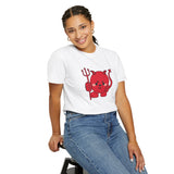 Kawaii Devil Shirt, Cute Demon Garment-Dyed T-shirt, Pastel Grunge Top, Harajuku Inspired Clothing