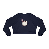 Kawaii Bear Cropped Sweatshirt, Cute Teddy Bear Fleece Pullover, Japanese Style Jumper, Harajuku Fashion, Winter Top for Women