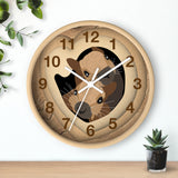 Squirrels in tree heart Wall Clock, Nature Lover Gift, Rustic Home Decor, Unique Wooden Clock, Forest Animal Art, Cute Woodland Design