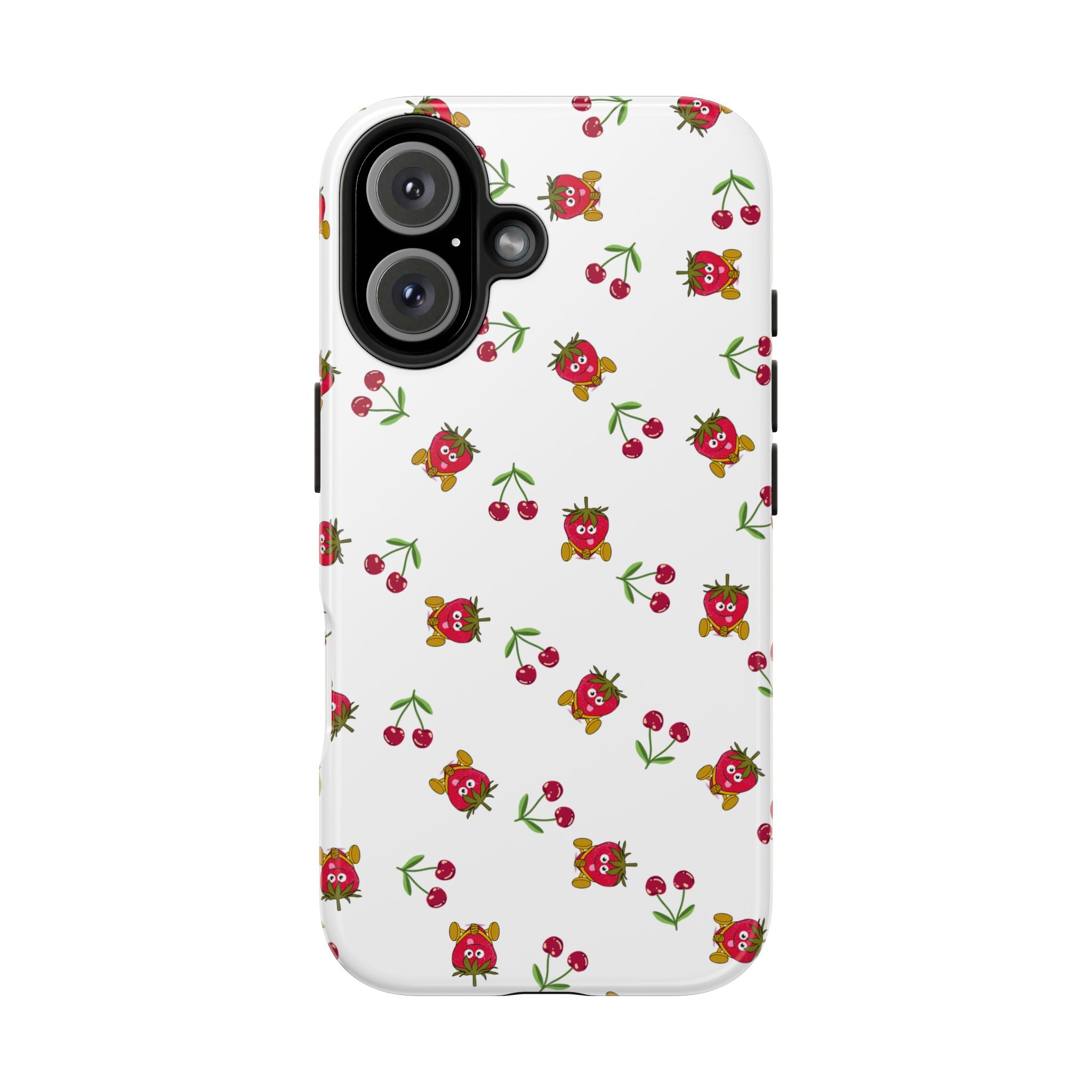 Fruit Patterned Phone Cases, Summer Fruits Phone Covers, Berry Print Tough Cases, Stylish Cell Phone Protectors, Red Fruits Phone