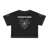 Gothic Spider Web Heart Crop Tee, Halloween Shirt, Goth Clothing, Alternative Fashion, Spooky Vibes