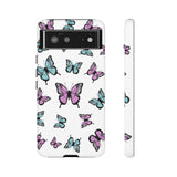 Butterfly Pattern White Background Tough Cases