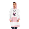 Cute Rabbit I Love You Women's Hoodie Dress, Valentine's Day Gift, Cozy Animal Graphic Sweatshirt Outfit, Bunny Lover Merch