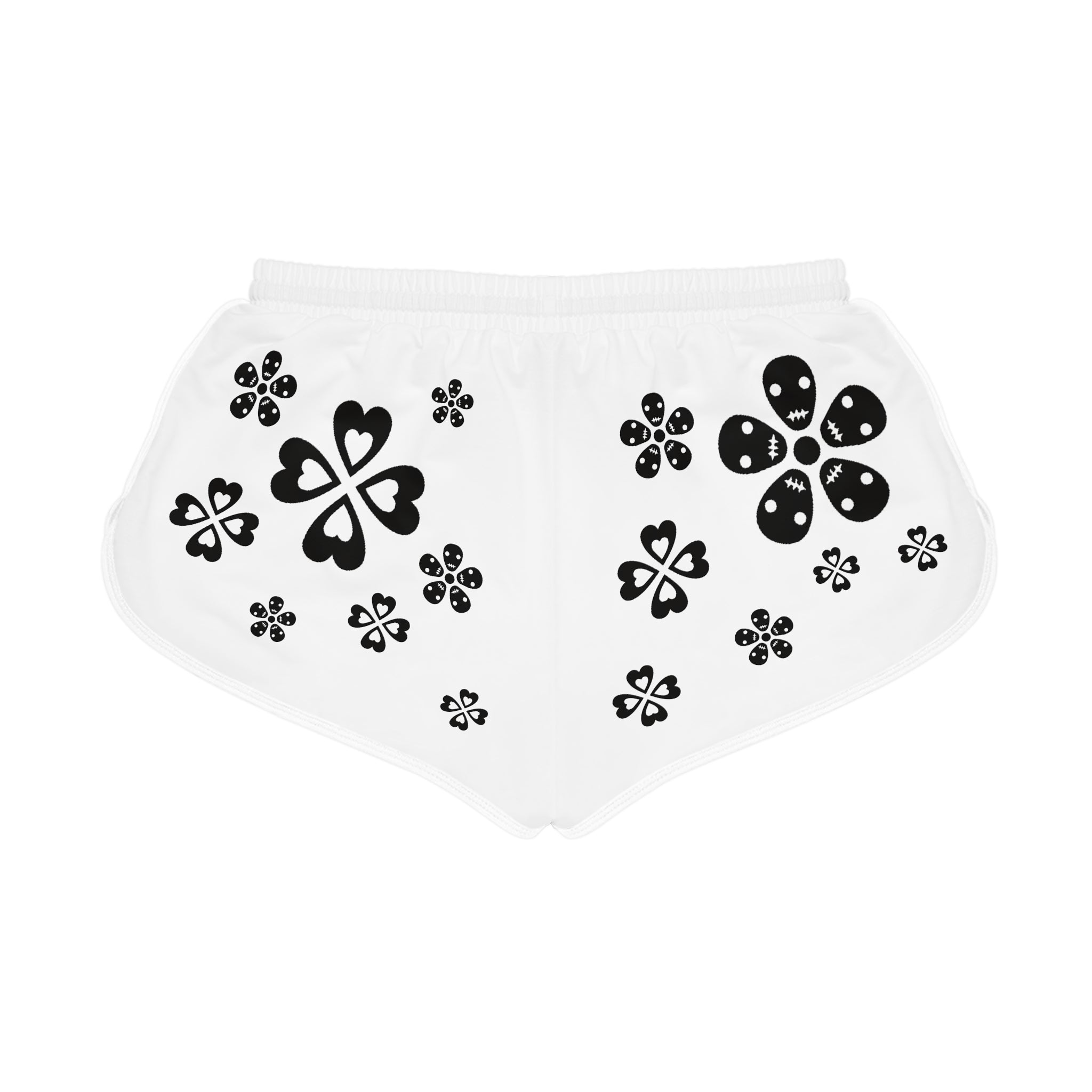 Black Flowers Women's Relaxed Shorts