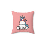 Kawaii Unicorn Spun Polyester Square Pillow