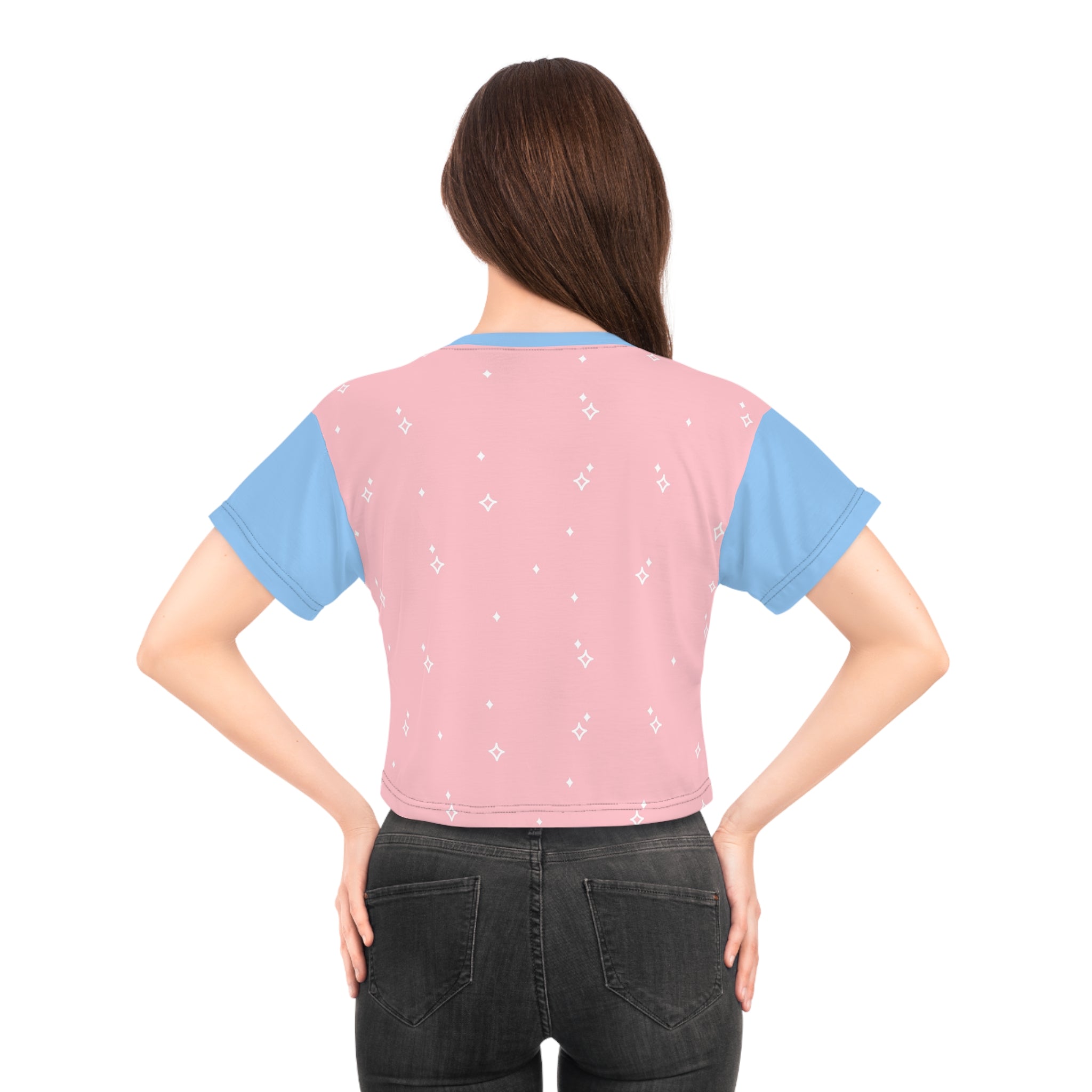 Kawaii Dogs and Rainbow Crop Tee for Dog Lovers, Cute Animals Shirt, Colorful Puppy Print Top, Women's Cropped T-Shirt, Graphic Tee for