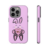 Rabbit With I Love You Heart iPhone Tough Cases, Bunny Phone Cover, Animal Lover Gift, Protective Case, Cute Rabbit Design