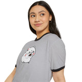 Kawaii Cute Hamster Ringer Tee - Cotton T-Shirt - Animal Lover Gift - Funny Graphic Tee - Cute Rodent Shirt