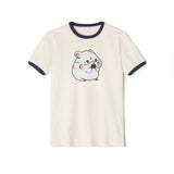 Kawaii Cute Hamster Ringer Tee - Cotton T-Shirt - Animal Lover Gift - Funny Graphic Tee - Cute Rodent Shirt
