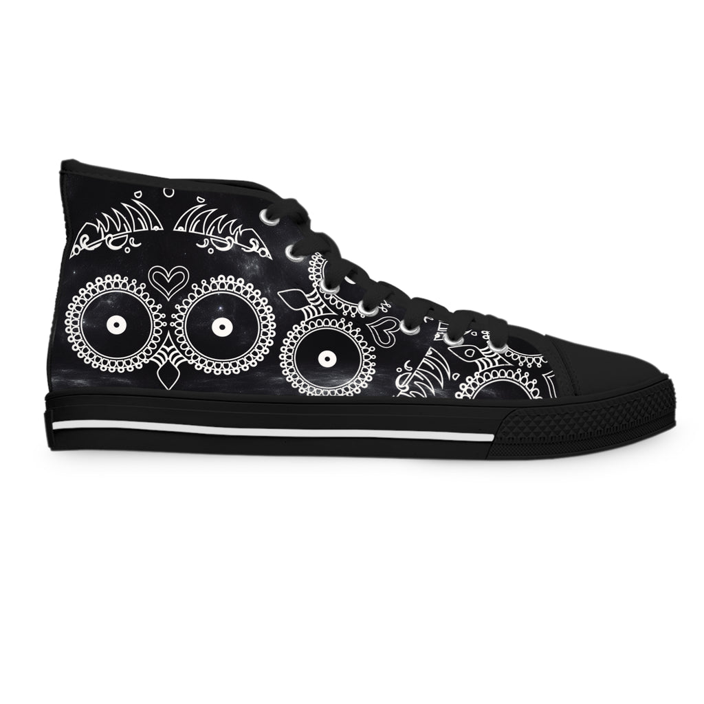 Skulls Women's High Top Sneakers - Gothic Punk Shoes