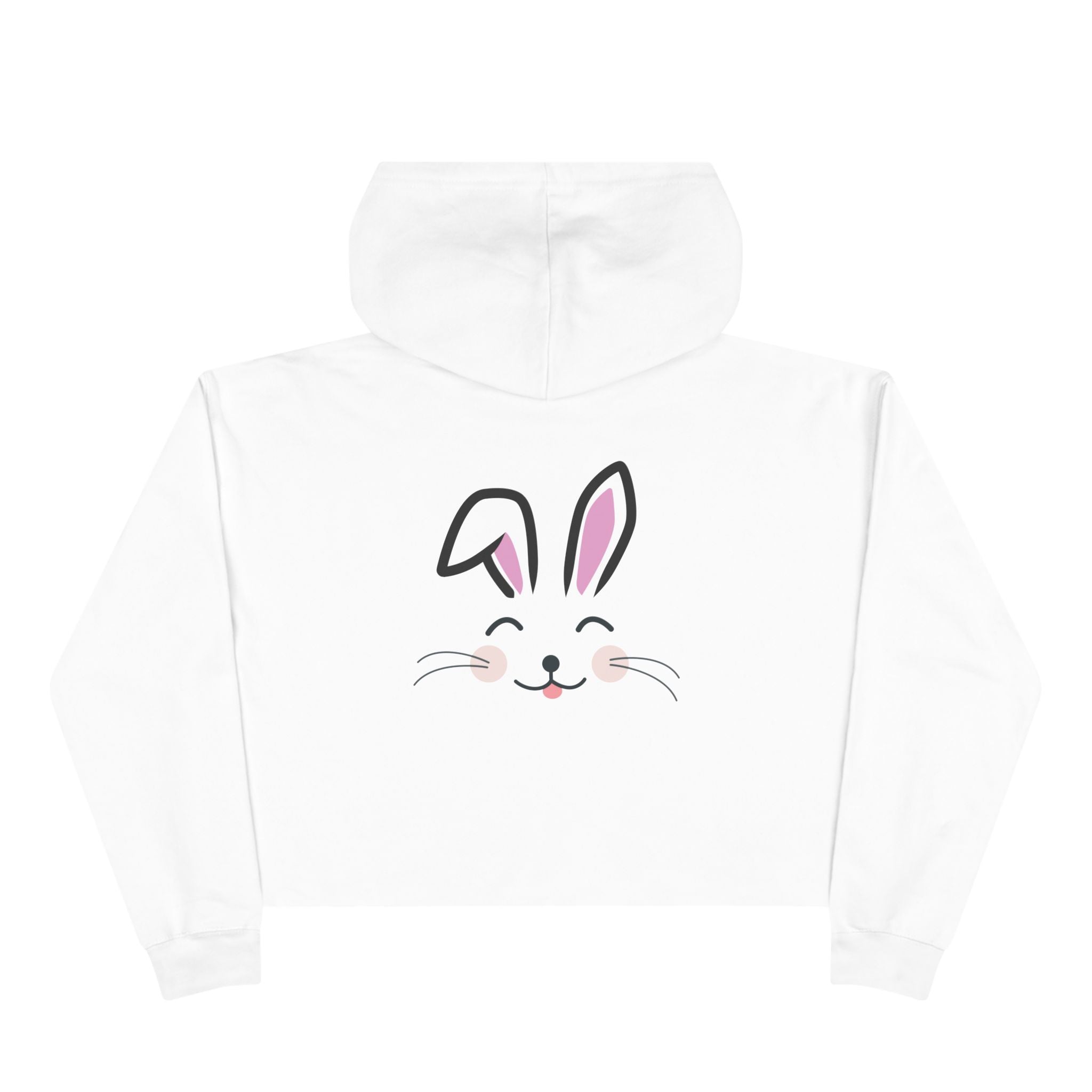 Cute Rabbit face Crop Hoodie, Bunny Hooded Sweater, Kawaii Animal Sweatshirt, Cozy Hare Pullover, Rabbit Lover Gift