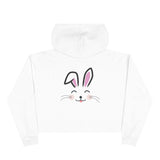 Cute Rabbit face Crop Hoodie, Bunny Hooded Sweater, Kawaii Animal Sweatshirt, Cozy Hare Pullover, Rabbit Lover Gift