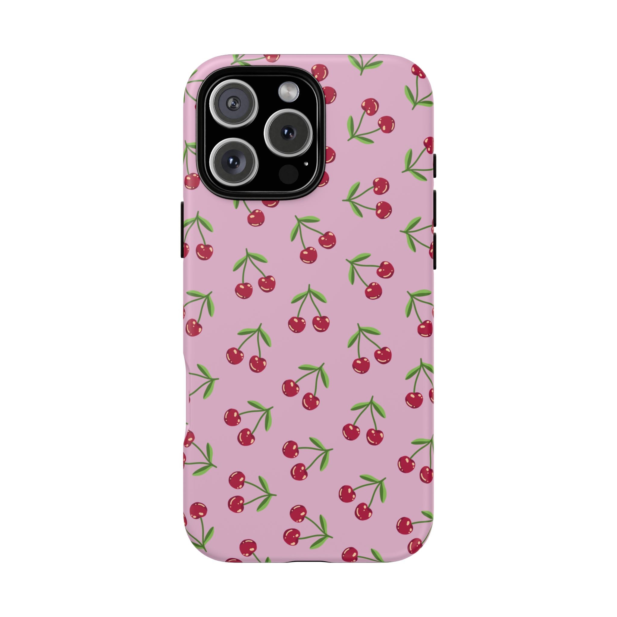iPhone Cherry Pattern Phone Cases, Floral Tough Cover, Protective Smartphone Shell, Hard Case Gift for Her, Pretty Device Accessories