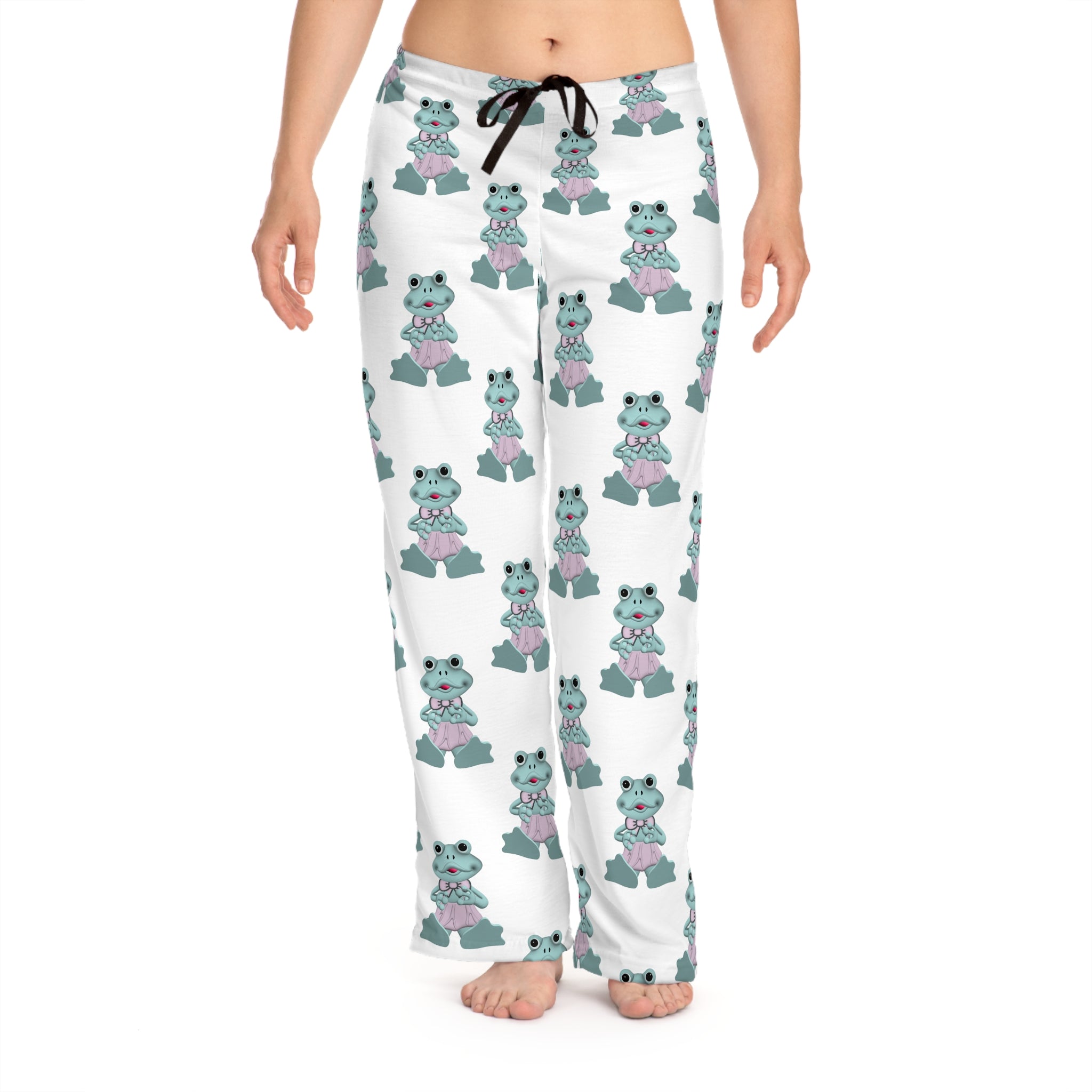 Pastel Frog Women's Pajama Pants, Cute Frog PJ Bottoms, Soft Lounge Sleepwear, Cozy Nightwear, Comfy Sleep Pants
