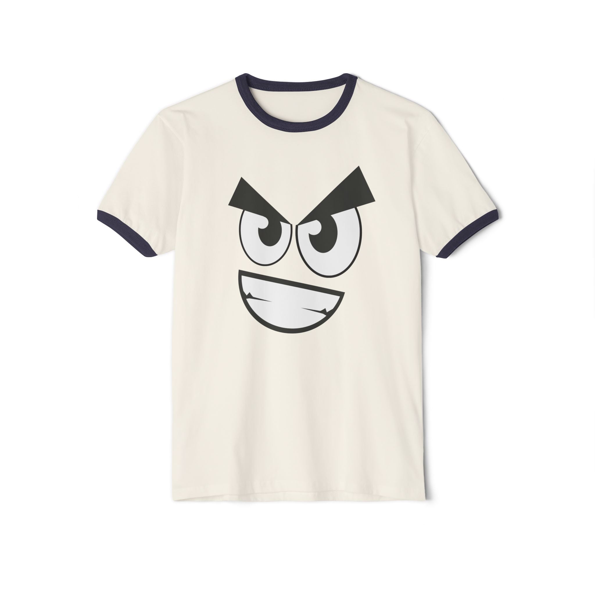Sinister Smirk Ringer Tee - Evil Grin Goth T-Shirt