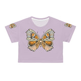 Big Butterfly Crop Tee - Women's Graphic Shirt, Nature Lover Top, Summer Fashion, Short Sleeve Blouse