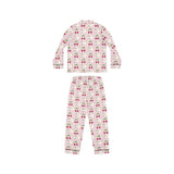 Kawaii Sleeping Bears with Cherries Pink Pajama Set, Satin PJs, Cute Sleepwear, Women's Loungewear, Gift for Her