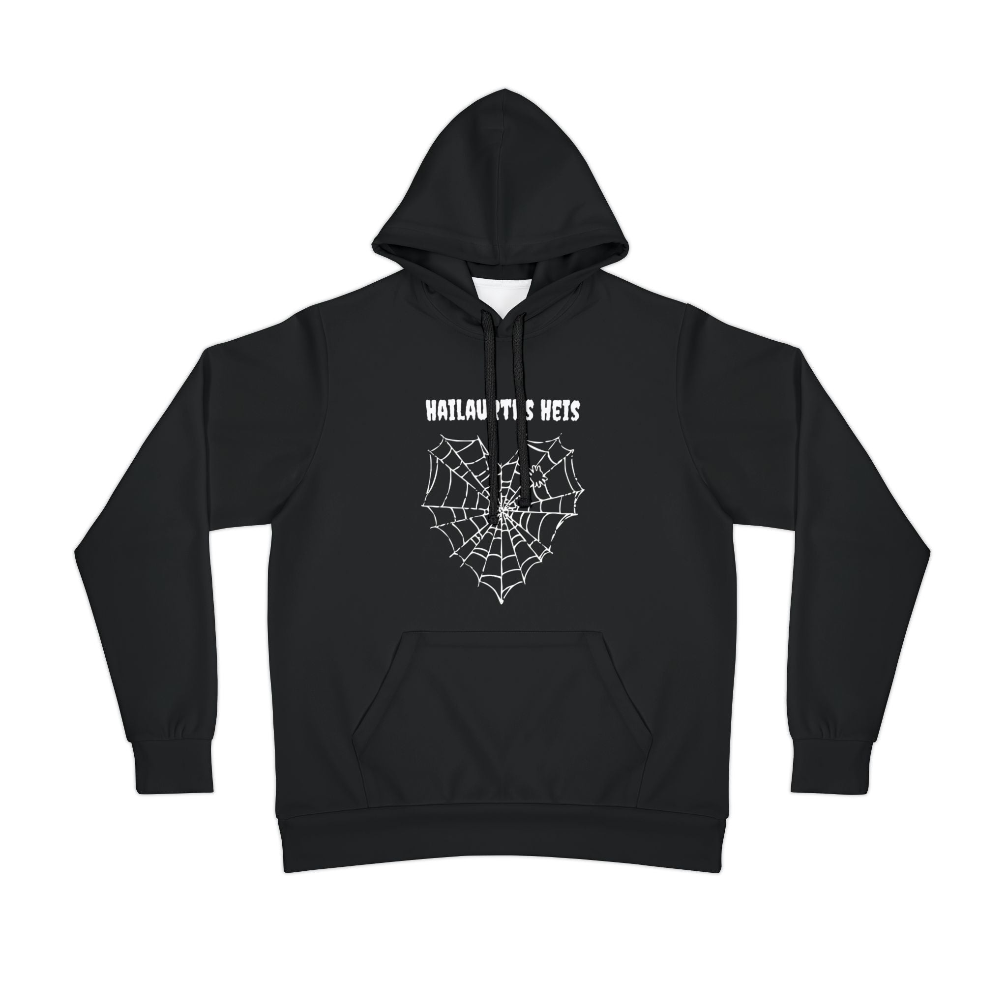 Gothic Spider Web Heart Athletic Hoodie - Halloween Sweatshirt, Creepy Workout Jacket, Dark Fitness Outfit, Emo Athletic Top, Gothic Heart