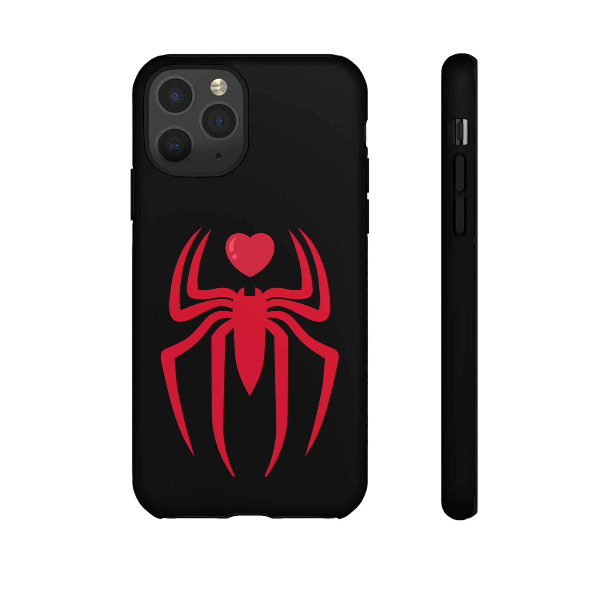 Red Spider Heart Tough iPhone Cases, Spiderweb iPhone Cover, Gothic Phone Accessories, Halloween Gift, Creepy Arachnid iPhone Protectors