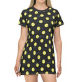 Yum Smiles T-Shirt Dress, Cute Food Graphic Dress, Foodie Gift, Funny Summer Outfit, Women's Clothing