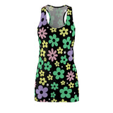 Groovy Bloom Dress Women's Cut & Sew Racerback Dress Floral Print Boho Chic Summer Festival
