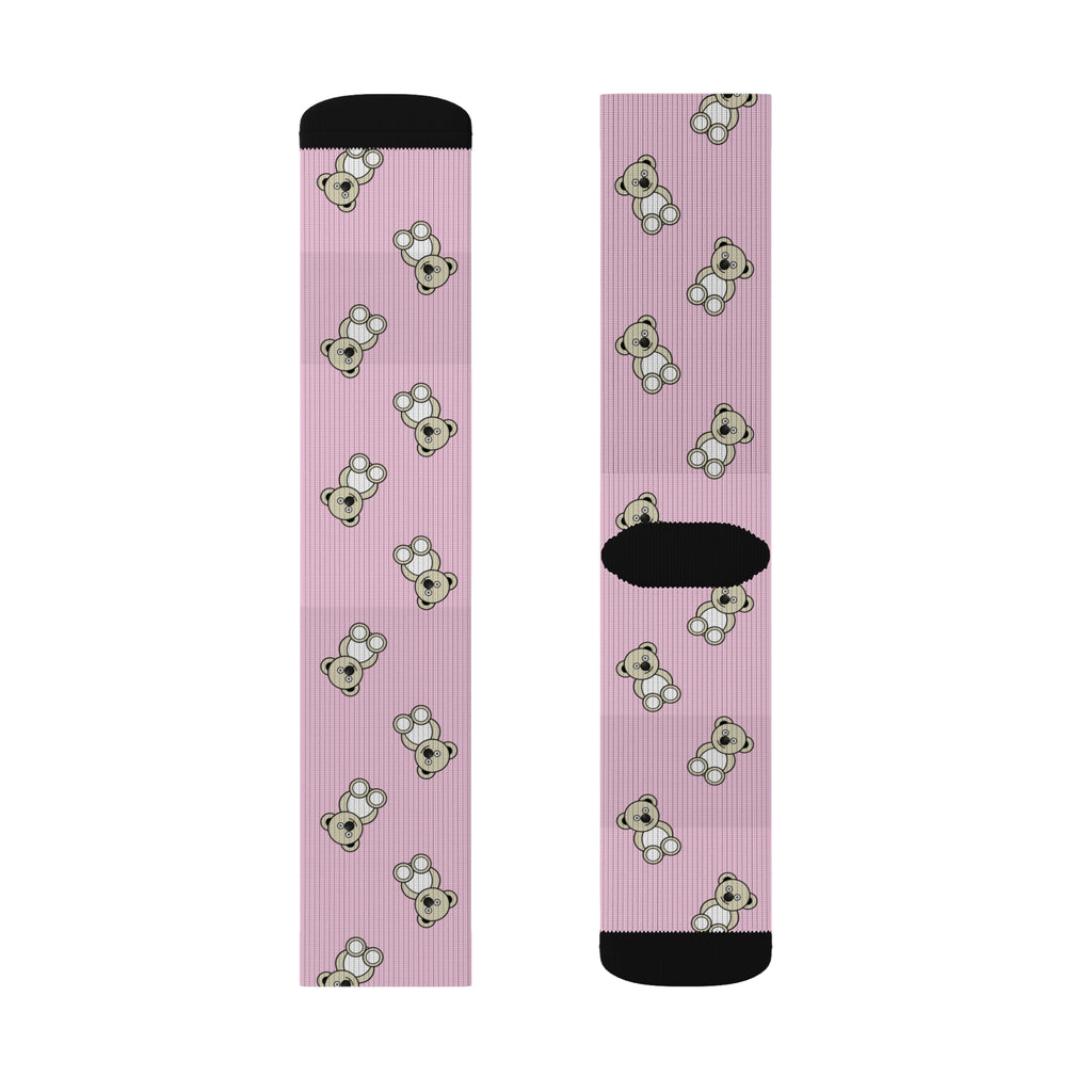 Cute Bears Sublimation Socks, Pink Animal Print, Cozy Winter Feet, Fun Statement Accessories, Unique Gift Ideas, Cute Bear Patterned Socks
