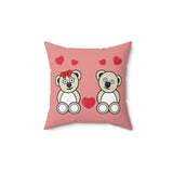 Bears in love Spun Polyester Square Pillow