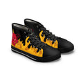 Devil Flame Women's High Top Sneakers - Red Gothic Shoes - Spiked Sneakers