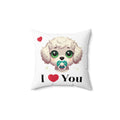 Bolognese Dog Pillow, Cute Dog Decor, Spun Polyester Cushion, Dog Lover Gift, Animal Throw Pillow