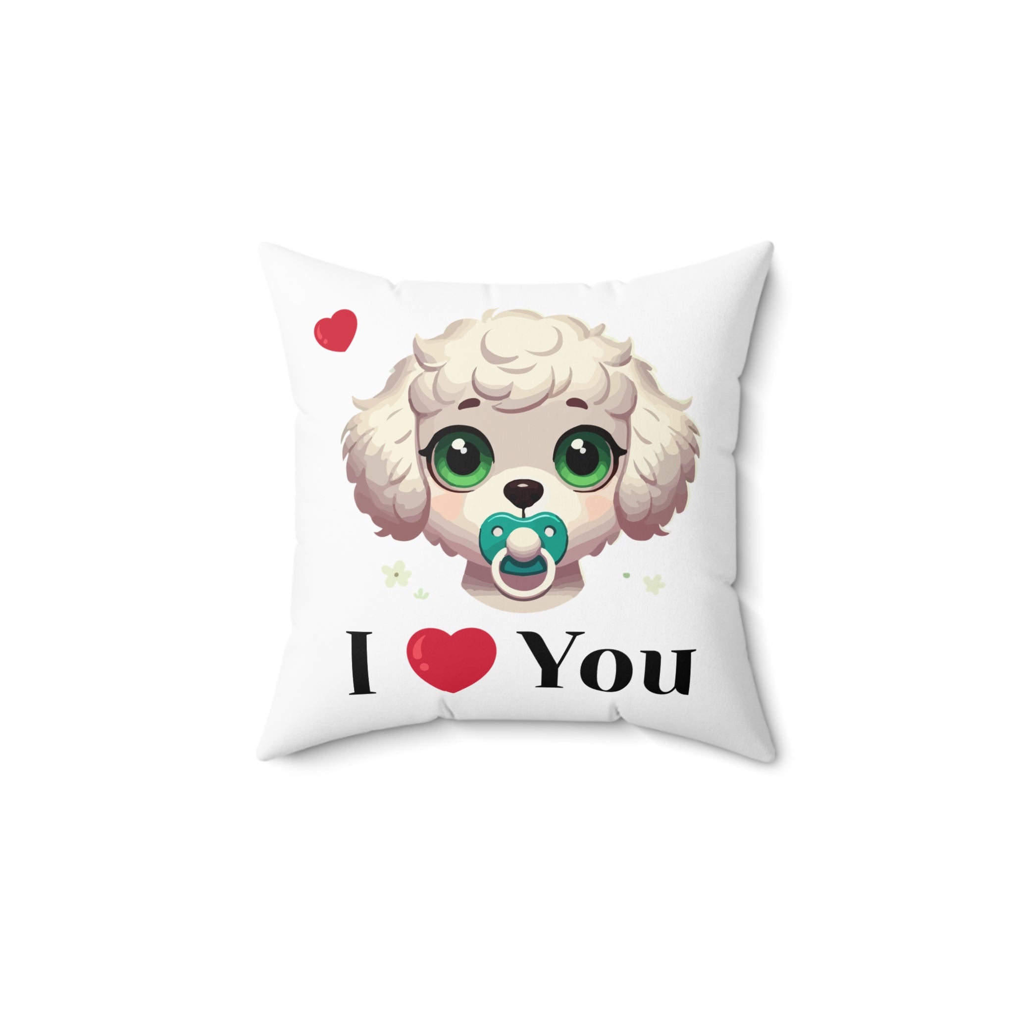 Bolognese Dog Pillow, Cute Dog Decor, Spun Polyester Cushion, Dog Lover Gift, Animal Throw Pillow
