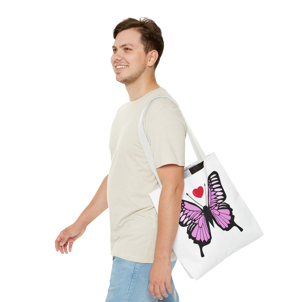 Pink Butterfly Tote Bag - Feminine Floral Design