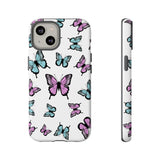 Butterfly Pattern White Background Tough Cases