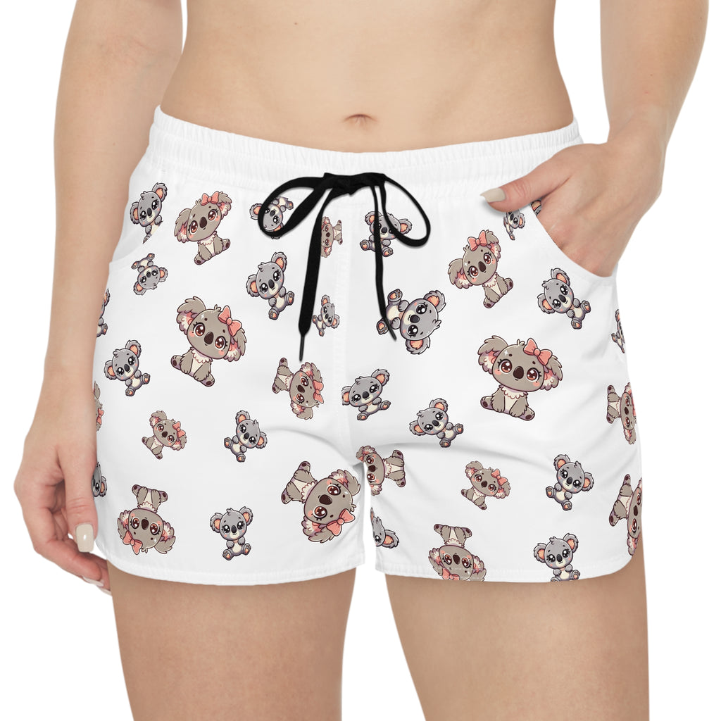 Cozy Koalas Casual Shorts, Cute Animal Print Lounge Wear, Comfy Women's Pajama Bottoms, Sleepwear Gift for Her, Summer Lounge Shorts